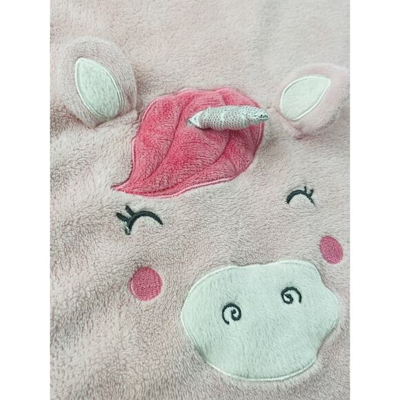 Carters Baby Blanket 3D PIG FACE Unicorn Pink Plush Pigicorn Curly Tail Piggy - Picture 7 of 15